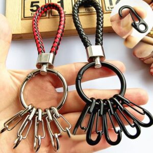 Braided Leather Key Ring Chain 4-Color Choice